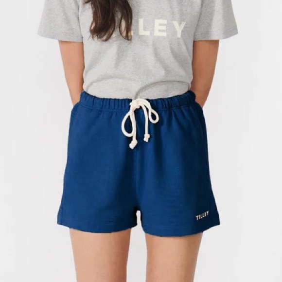 Tilley Pants - Tilley Organic French Terry Loungewear Sweatshort Navy Size S
